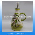 Fabuloso diseño botellas de vinagre decorativo de cerámica con dos tapas